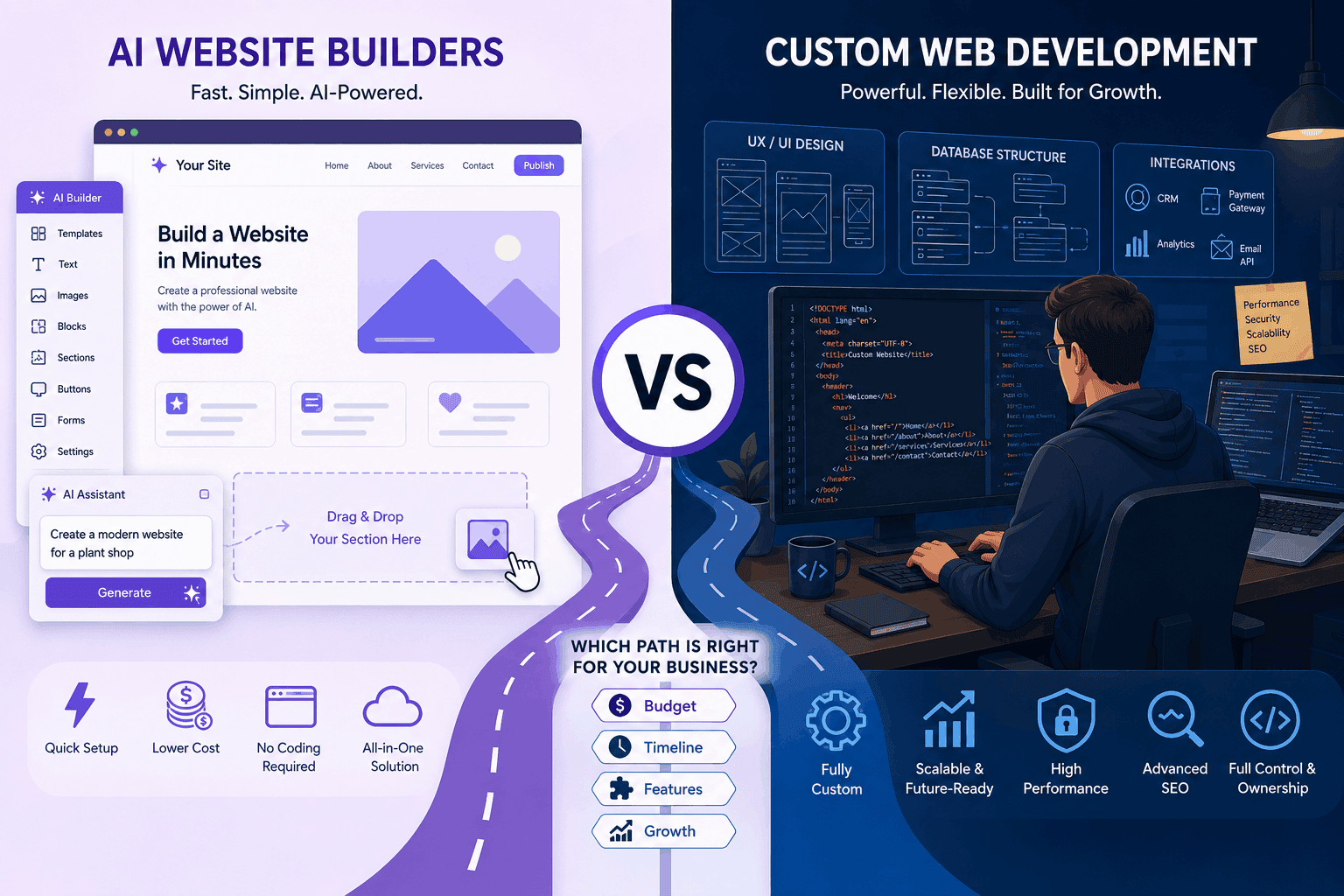 AI vs Custom Web Development